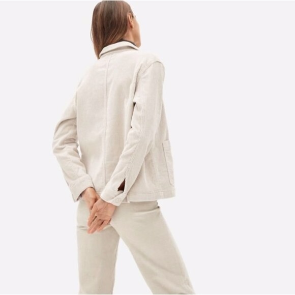 EVERLANE Women's Corduroy Chore Jacket Shacket in Bone Large - Picture 2 of 15